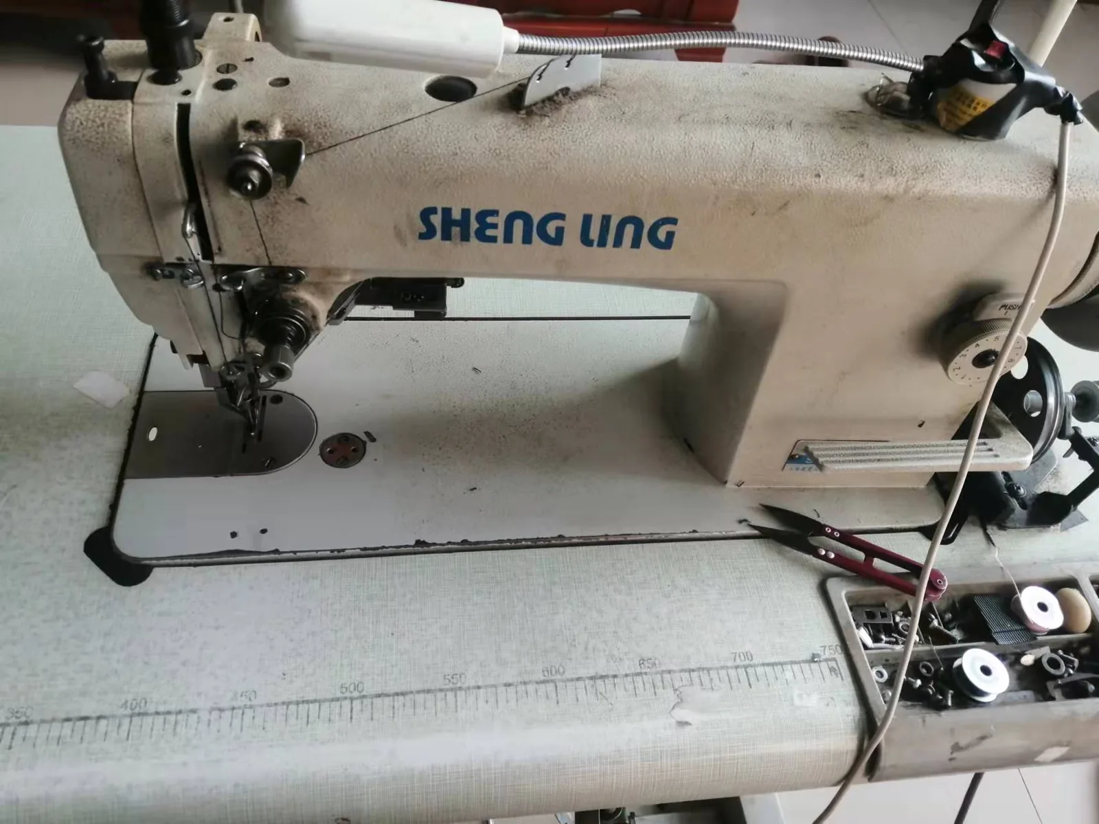 Sewing machine in our Baigou workshop