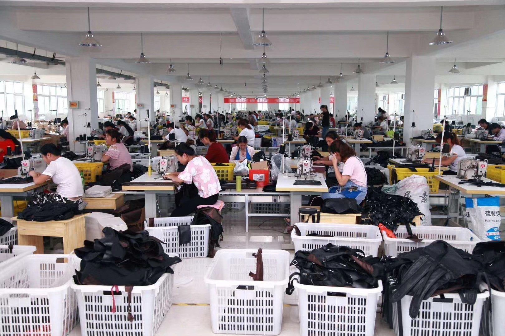 Sewing floor of our bag factory in Baigou