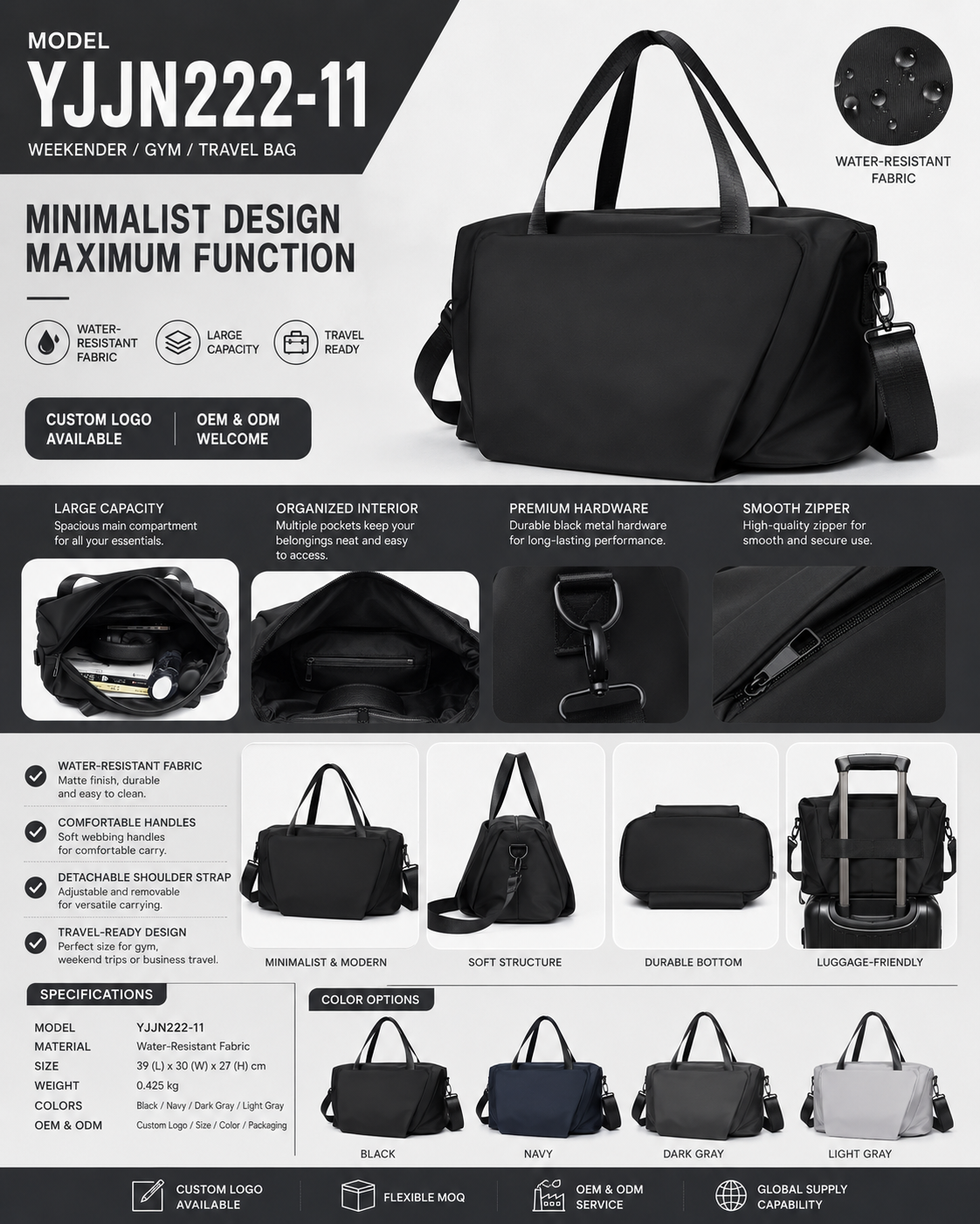 Custom Weekender Gym & Travel Bag YJJN222-11 photo 1