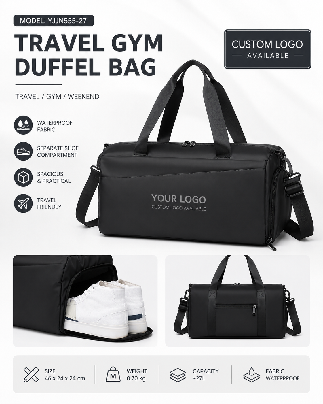 Custom Travel Gym Duffel Bag YJJN555-27